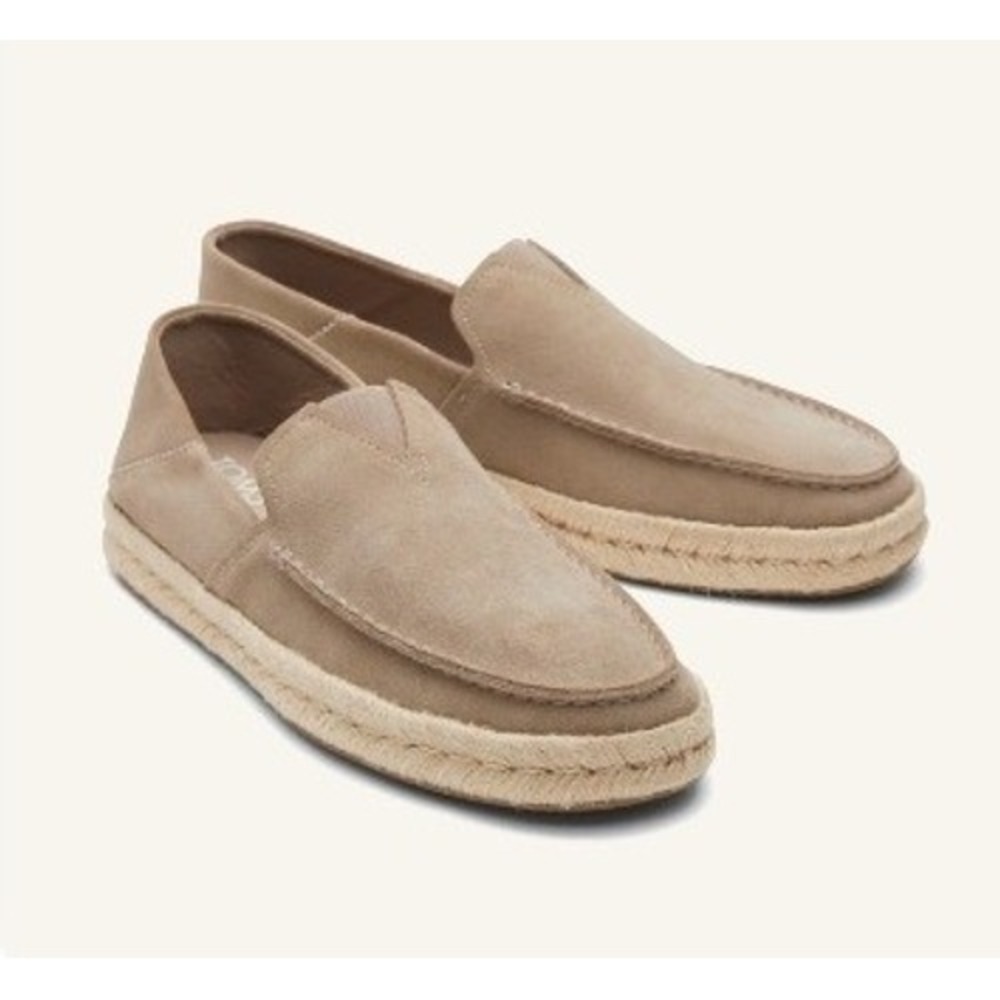 TOMS Alonso Rope Loafer Dune Suede Mens Size 10 Espadrille Slip On Casual NWT